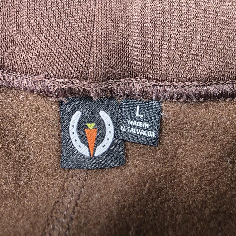 Kerrits Pants Womens Large Brown Fleece Riding Leggings Knee Grip Zip Pocket - Picture 3 of 16
